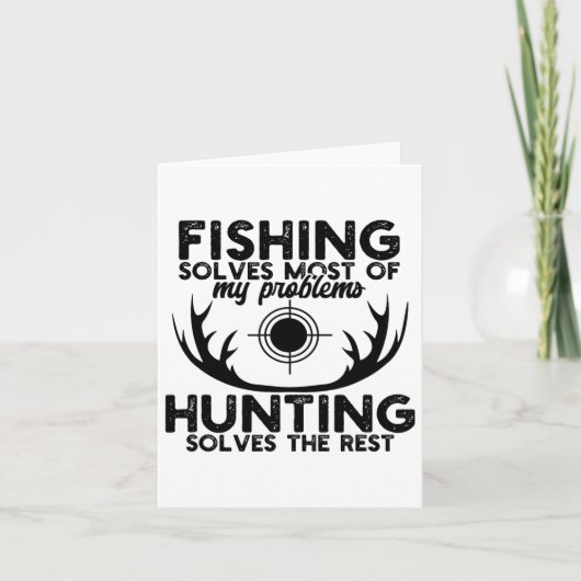 Deer Hunt Funny Fishing And Hunting  カード (正面)