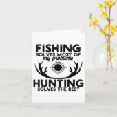 Deer Hunt Funny Fishing And Hunting  カード (黄色い花)