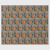 Deer Hunter Skeleton With Buck Deer In Woods ラッピングペーパー (フラット)