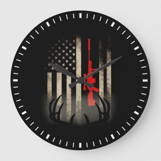 Deer hunting ラージ壁時計 (正面)