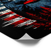 Deer Hunting American Flag Whitetail Buck Antlers  ポスター (角)