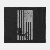 Deer Hunting And America Flag  Hunting Lover Gift フリースブランケット (正面(横))