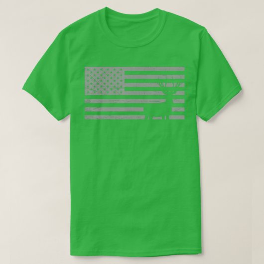 Deer Hunting And America Flag  Hunting Lover Gift  Tシャツ (デザイン正面)