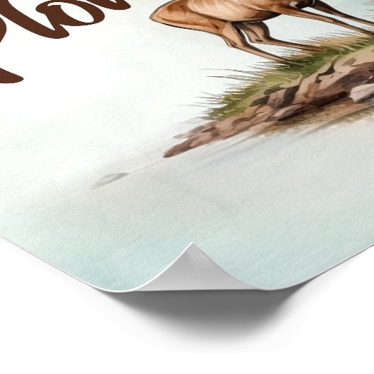 Deer Hunting Birthday Food Plot Table Sign ポスター (角)