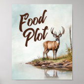 Deer Hunting Birthday Food Plot Table Sign ポスター (正面)
