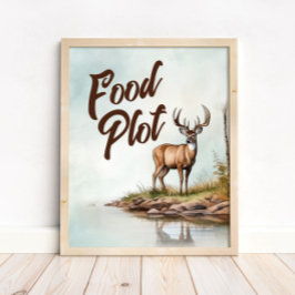 Deer Hunting Birthday Food Plot Table Sign ポスター
