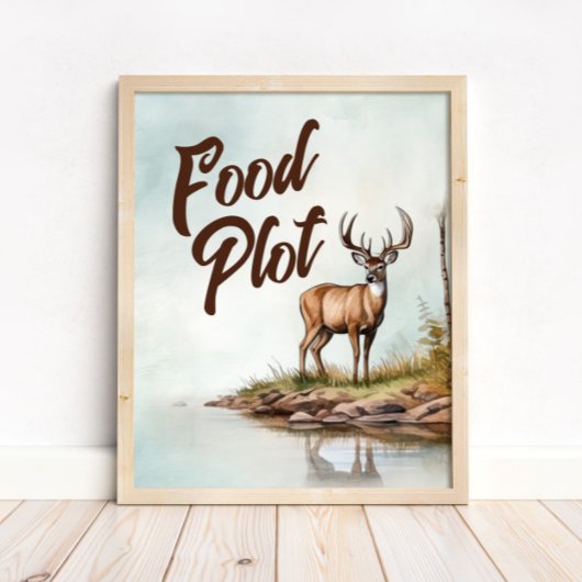 Deer Hunting Birthday Food Plot Table Sign ポスター