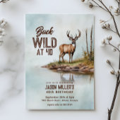 Deer Hunting Buck Wild 40th Birthday Party 招待状