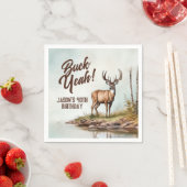 Deer Hunting Buck Yeah 40th Birthday スタンダードカクテルナプキン (インサイチュ)
