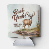 Deer Hunting Buck Yeah 40th Birthday 缶クーラー (裏面)