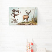 Deer Hunting Buck Yeah 40th Birthday Welcome Sign 横断幕 (インサイチュ)