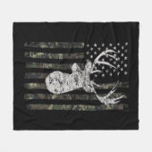 Deer Hunting Camo American Flag  フリースブランケット (正面(横))