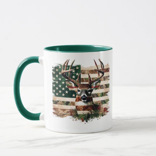 Deer Hunting Flag Print Coffee Mug マグカップ (左)