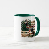 Deer Hunting Flag Print Coffee Mug マグカップ (正面右)