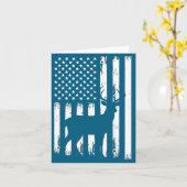 Deer Hunting Hunter Camo Usa American Flag Patriot カード (黄色い花)