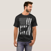 Deer Hunting Hunter Camo Usa American Flag Patriot Tシャツ (正面フル)
