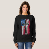 Deer Hunting Hunter Us Flag Deer Hunting & Fishin スウェットシャツ (正面フル)