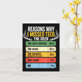 Deer Hunting Outfit For Men &amp; Women. Funny Hun カード (黄色い花)