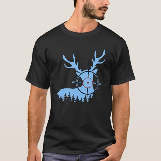 Deer Hunting Scope Silhouette | Crosshair Hunter Tシャツ (正面)