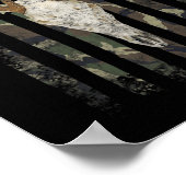 Deer Hunting Skull American Camo USA Flag Whitetai ポスター (角)