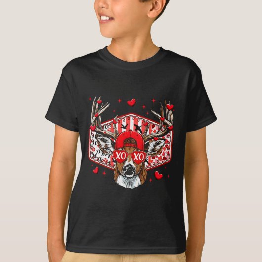 Deer Hunting Xoxo Valentine Buck Boys Cap Men Wome Tシャツ (正面)