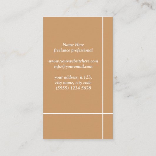 Deer illustration floral antlers artistic card 名刺 (裏面)