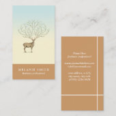 Deer illustration floral antlers artistic card 名刺 (正面/裏面)