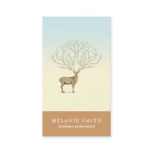 Deer illustration floral antlers artistic card