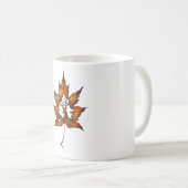 Deer in a leaf コーヒーマグカップ (正面右)