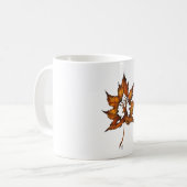 Deer in a leaf コーヒーマグカップ (正面左)