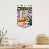 Deer in bathtub funny poster, Matisse print ポスター (キッチン)