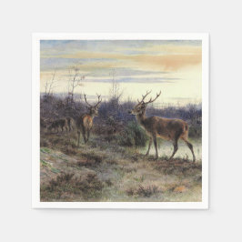 Deer in the Forest at Fontainebleau (Rosa Bonheur) スタンダードカクテルナプキン