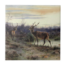 Deer in the Forest at Fontainebleau (Rosa Bonheur) タイル