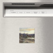 Deer in the Forest at Fontainebleau (Rosa Bonheur) マグネット (インサイチュ (食洗機))