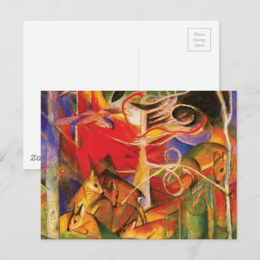 Deer in the Forest by Franz Marc ポストカード (正面/裏面)