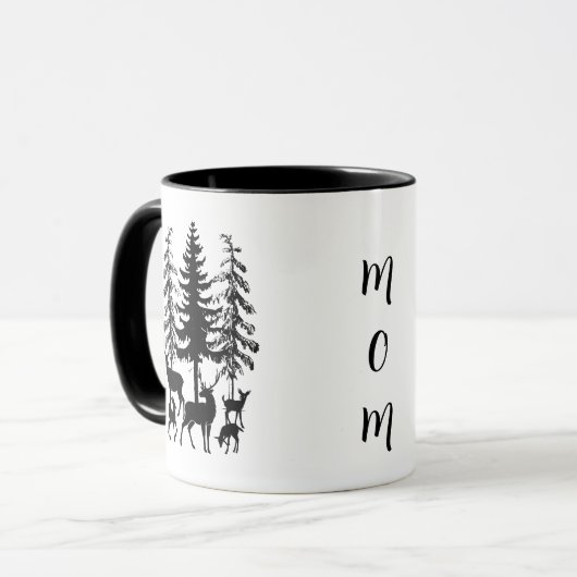 Deer in the Forest Coffee Mug マグカップ (正面左)