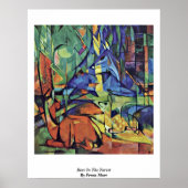 Deer In The Forest (Ii) By Franz Marc ポスター (正面)