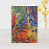 Deer in the Forest II by Franz Marc, Artヴィンテージ カード (黄色い花)