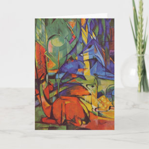 Deer in the Forest II by Franz Marc, Artヴィンテージ カード
