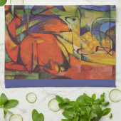 Deer in the Forest II by Franz Marc, Artヴィンテージ キッチンタオル (折り畳み)