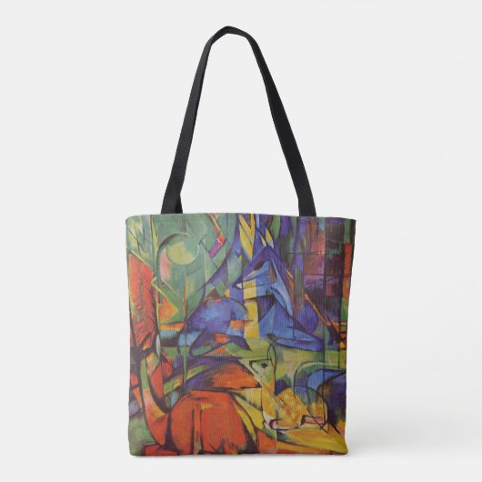 Deer in the Forest II by Franz Marc, Artヴィンテージ トートバッグ (裏面)