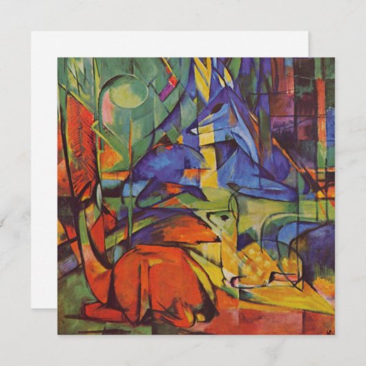 Deer in the Forest II by Franz Marc, Artヴィンテージ 招待状 (正面/裏面)