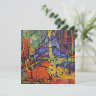 Deer in the Forest II by Franz Marc, Artヴィンテージ 招待状