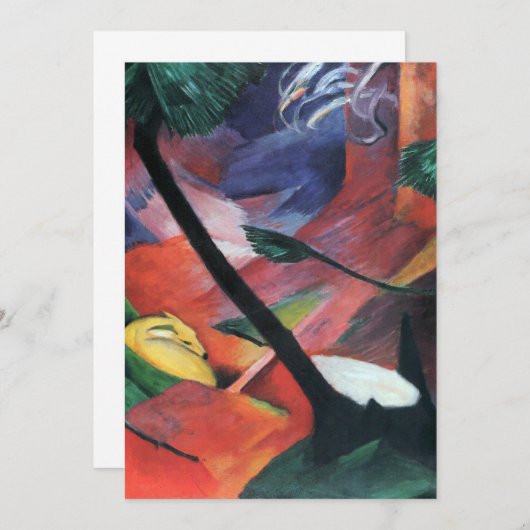 Deer in the Forest II by Franz Marc; Reh im Walde (正面/裏面)