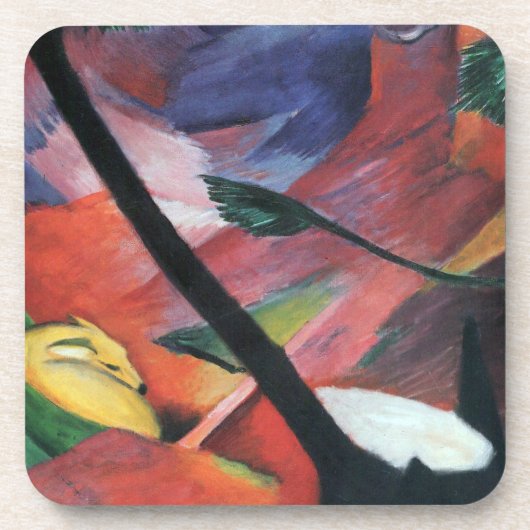 Deer in the Forest II by Franz Marc; Reh im Walde コースター (正面)