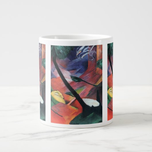 Deer in the Forest II by Franz Marc; Reh im Walde ジャンボコーヒーマグカップ (正面)
