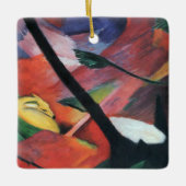 Deer in the Forest II by Franz Marc; Reh im Walde セラミックオーナメント (正面)