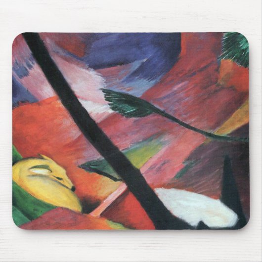 Deer in the Forest II by Franz Marc; Reh im Walde マウスパッド (正面)