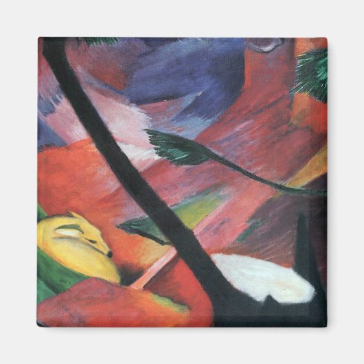Deer in the Forest II by Franz Marc; Reh im Walde マグネット (正面)