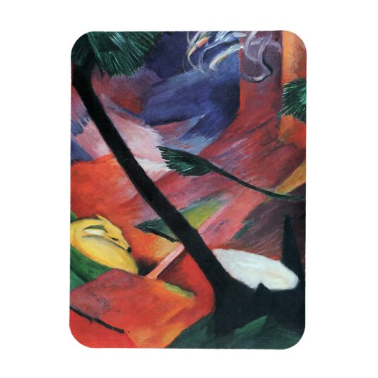 Deer in the Forest II by Franz Marc; Reh im Walde マグネット (縦)